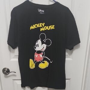 Disney Mickey Mouse Black and Yellow Short Sleeve Tee